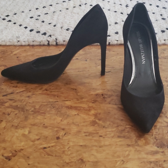 Black Suede Stuart Weitzman Stilletos - Picture 2 of 3